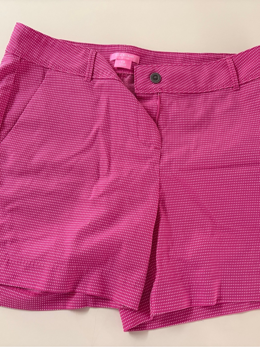 Isaac Mizrahi Pink Microdot Bermuda Shorts